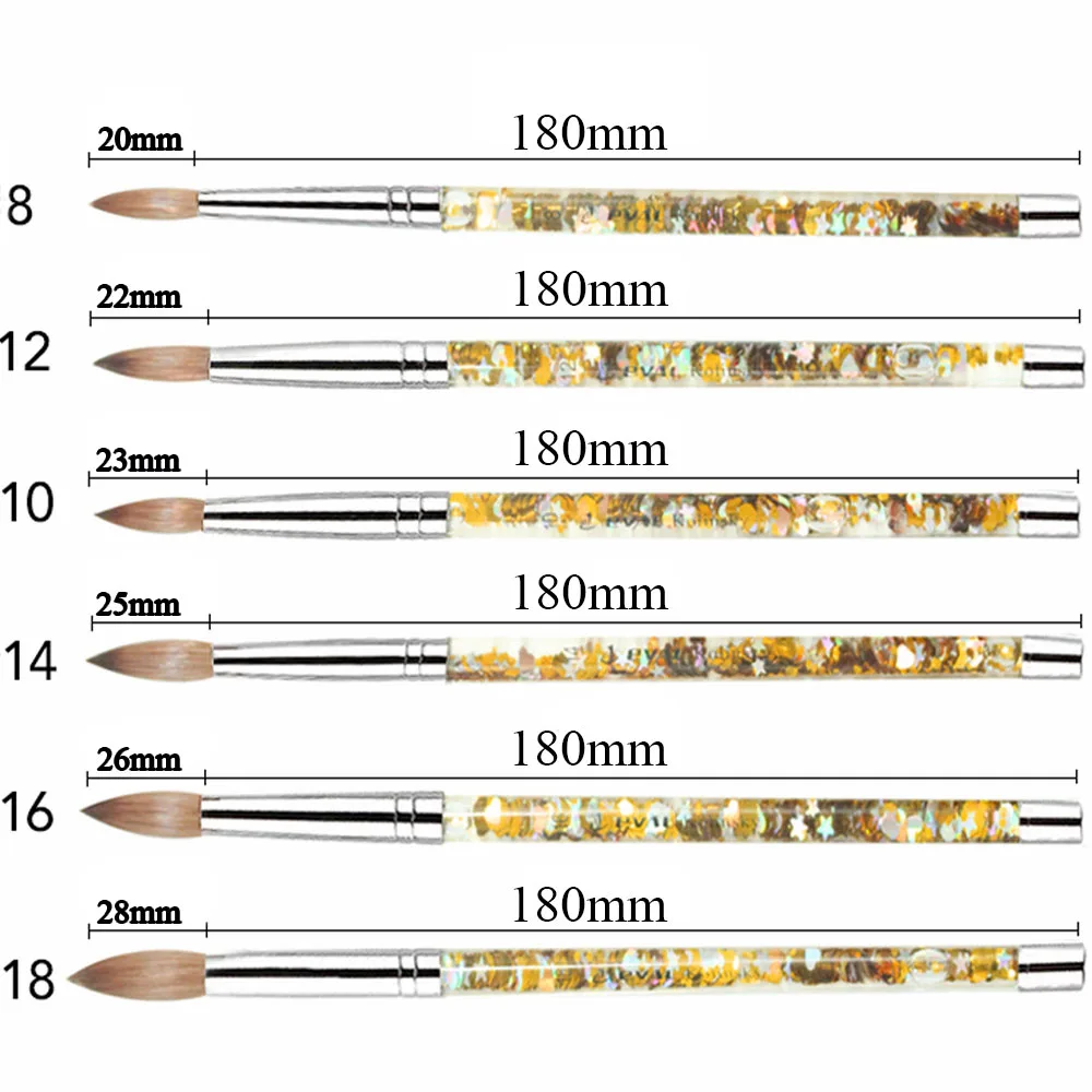 Eval PRO Kolinsky СОБОЛЬ акриловая кисть для ногтей жидкая блестящая ручка для пудра для ногтей УФ гель Кисти для ногтей