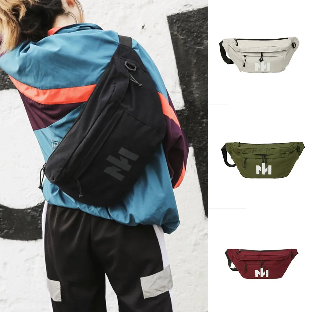 

New Waist Bag Fanny Pack Unisex Large Capacity Storage Pockets Multi-Function Chest Bag Banana Pockets Canvas Material Bags *
