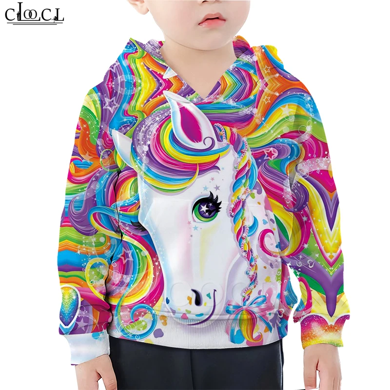 Colorful Unicorn Hoodie Naughty Kids Baby Boy Hoodies 3D Print Baby Girl Children's Sweatshirt Casu