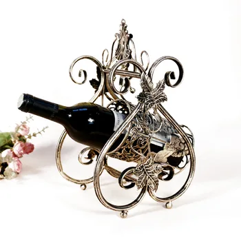 

Retro Wine Bottle Holders Plating Wine Racks Kitchen Bar Romantic Swing Wine Holder Wine Bottles Display Shelf Home Crafts