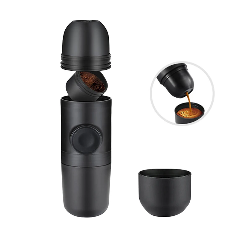

70ml Mini Portable Manual Coffee Machine Hand-held Pressure Travel Camp Cup Hand-pressed Espresso Cappuccino Coffee Maker Pot