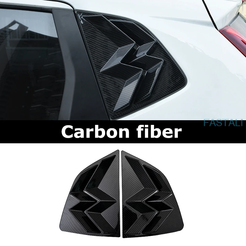 Для Honda FIT- автомобильные задние боковые жалюзи декоративные полосы задней двери окна Яркие полоски декоративные автомобильные аксессуары - Цвет: Carbon fiber