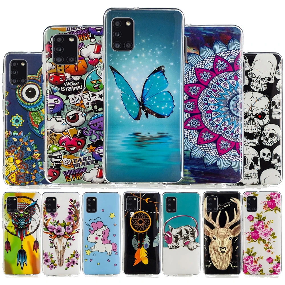 Светящийся чехол для телефона Galaxy A51 A71 Samsung A21S A31 с рисунками из мультфильмов