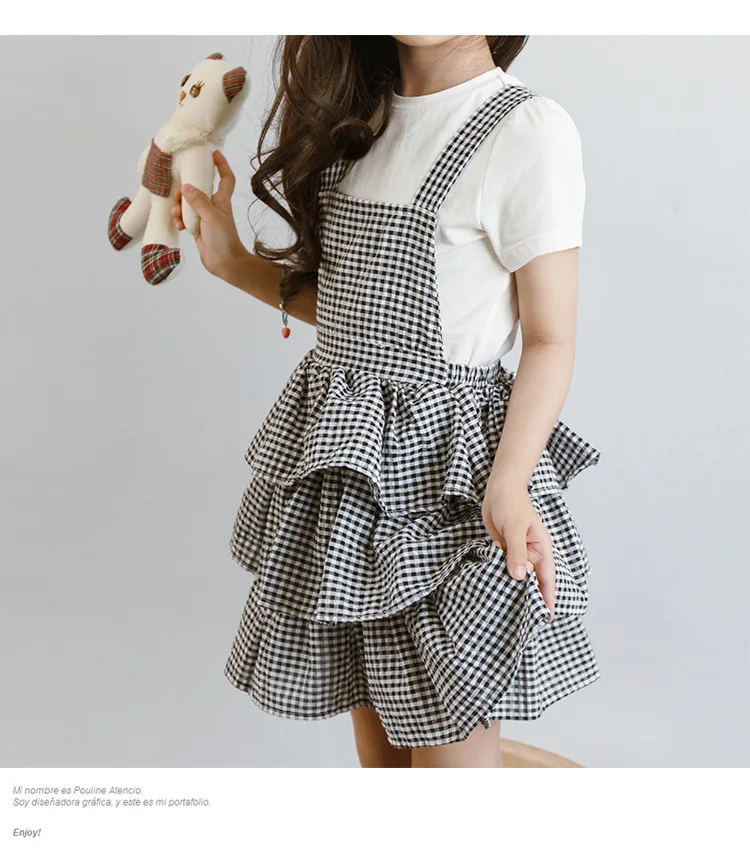 cotton sleeveless girls sundress dress school children clothing layered cute white black plaid girl dress summer kids clothes  4 5 6 7 8 9 10 11 12 13 14  years old little big teenage girl summer 2017 dress (2)