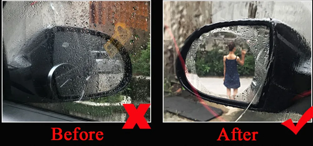 2 шт Автомобильная зеркальная защитная пленка заднего вида Автомобильная Анти-дождь противотуманная пленка авто зеркало заднего вида пленка защитный чехол от дождя# BL35