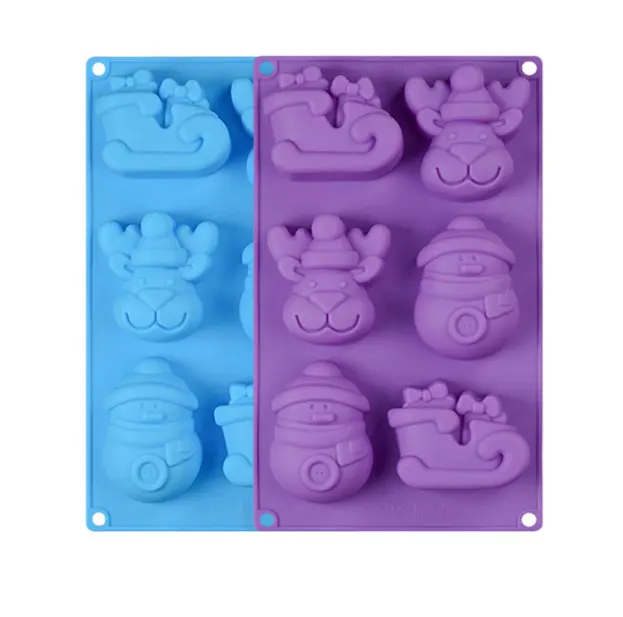 

Snowman Elk Silicone Cake Mold Decorating Tools for Christmas Party Decorations Chocolate Jelly Cooking Cake Mold for Baking