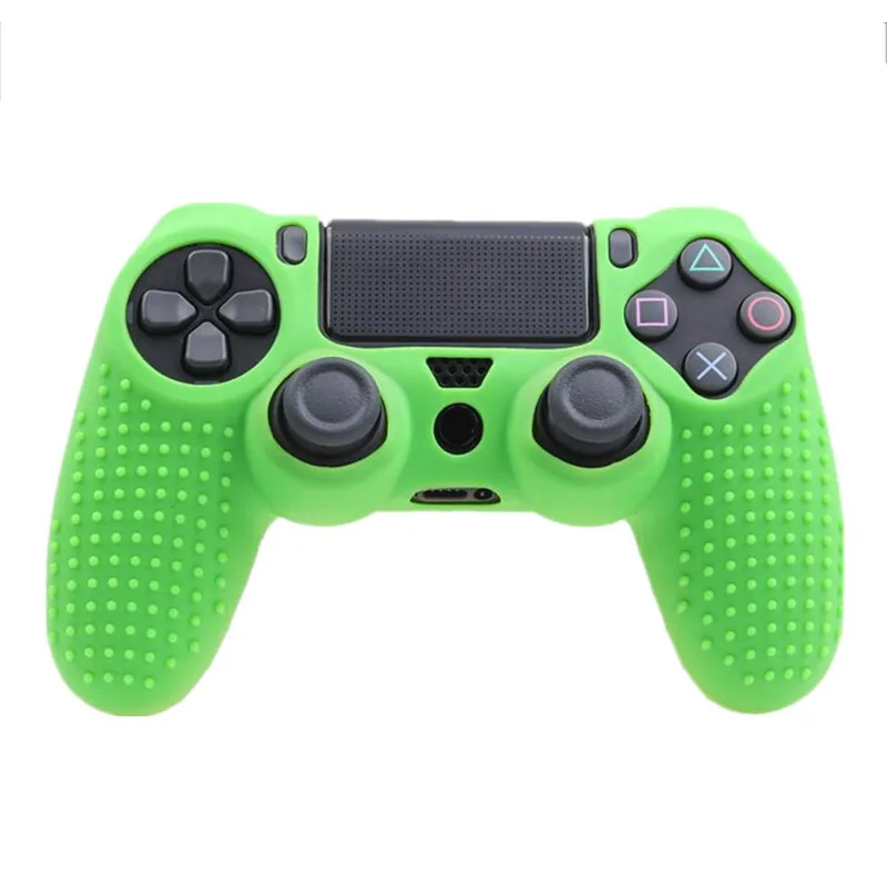Зеленый Противоскользящий силиконовый чехол для sony playstation Dualshock 4 PS4 Pro тонкий контроллер Мягкая силиконовая гелевая Резина чехол - Цвет: Зеленый