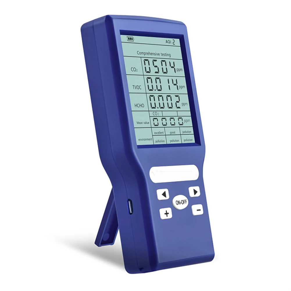 

Portable For Home Monitor LCD Display Air Quality Rechargeable Battery CO2 Detector Living Room Gas Analyzer Carbon Dioxide Car