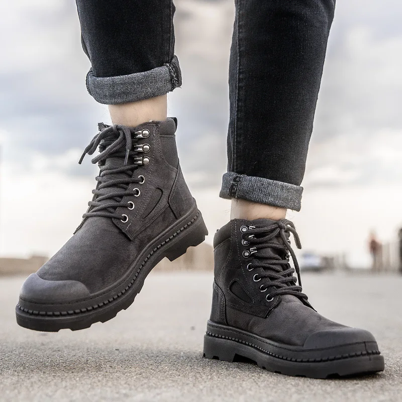 

2019 Autumn New Style Men's Hight-top Martin Boots Worker Boot MEN'S SHOES Trendy Shoes England Retro MEN'S SHOES