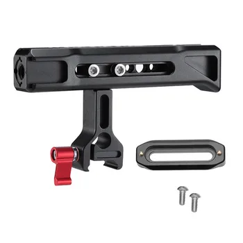 

Camera Cage Slide Handle with 1/4 and 3/8 thread Cold Shoe Mount for Universal Camera Cage Sliding Metal Handle Adapter