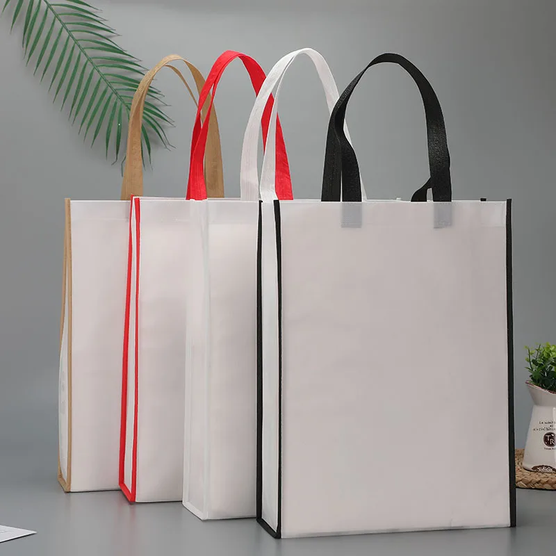 

10pcs custom logo blank reusable non-woven bag shopping handbag