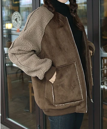 

Winter Coats For Women New Loose Short Lamb Fur Parka Female Warm Thicken Wadded Jacket Women Abrigos Mujer LX331