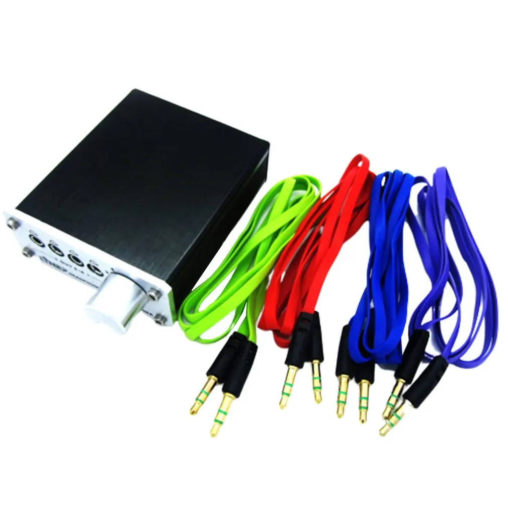 985 Professional Four in and Four out Audio Signal Switcher Headphone Splitter Audio Signal Comparator DTS 2 2 0 AC Metal