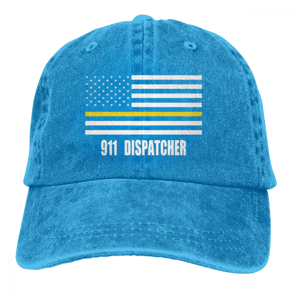 Тонкая золотая линия флаг 911 Dispatcher Casquette черные унисекс Мужские Женские джинсовые бейсболка с ремешком кепки Регулируемая шляпа для гольфа папа