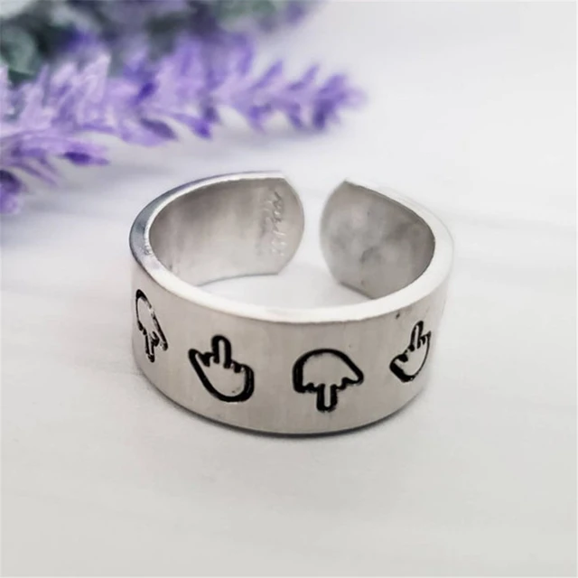 Amazon.com: Lekgymr Funny Ring Cute Humorous Middle Finger Ring Temperament  Jewelry Matching Ring Party Gift for Women Men Friends : Clothing, Shoes &  Jewelry