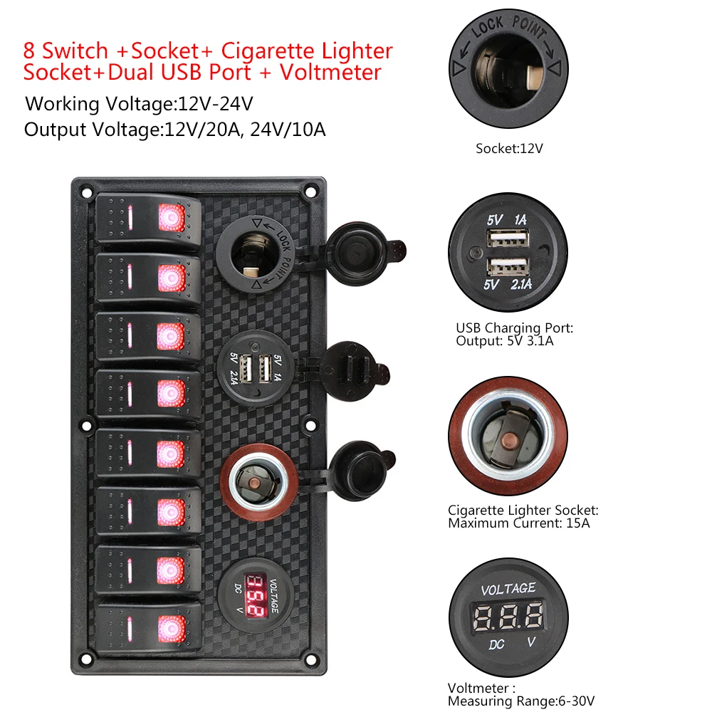 Caricatore Usb C Da 12 V Presa Caricabatterie Rapido Pd E Qc Per Barca