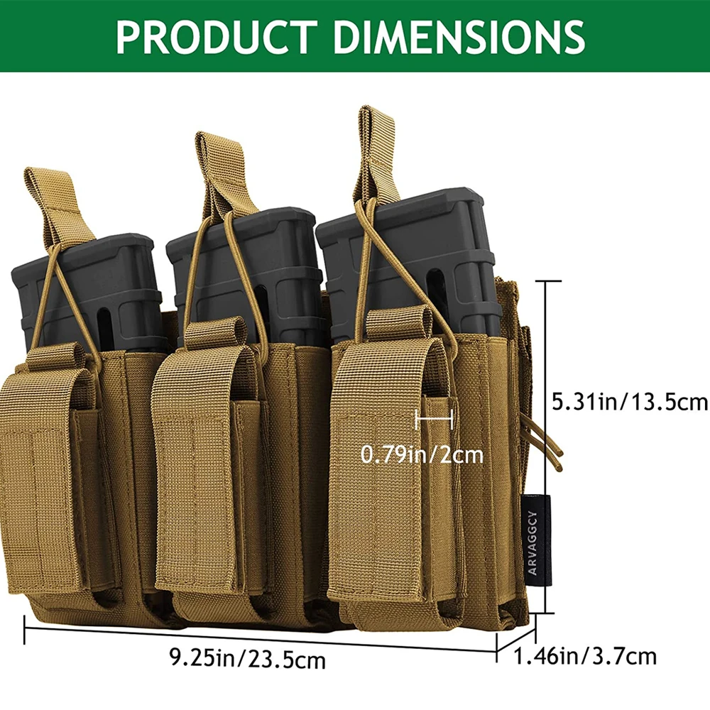 Pochette Gilet Tactique ProCase Porte Chargeur Triple Ouvert, Pour Sorties D'Airsoft, Peut Porte Chargeur 5.56