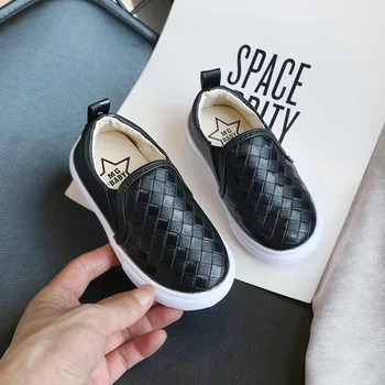 

Kids Sneakers Set of feet Casual Shoes children Girls Baby Boy Leather loafers Non-Slip Lattice pure Color Shoes SMG026