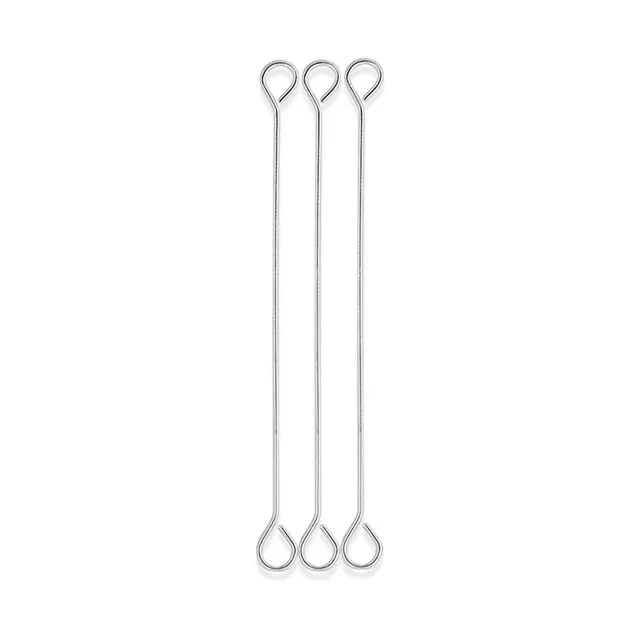 50pcs/lot Stainless Steel Double Eye Pin Clip Ear Hook DIY Jewelry Making Findings Earrings Ear Connecting Rod For DIY Jewelry rhodium