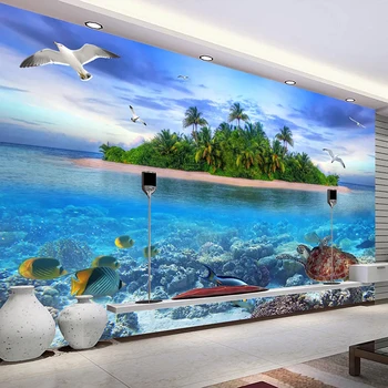 

Custom 3D Photo Wallpaper For Bedroom Walls Seascape Sea Island Waterproof TV Background Wall Decor Painting Mural Papier Peint