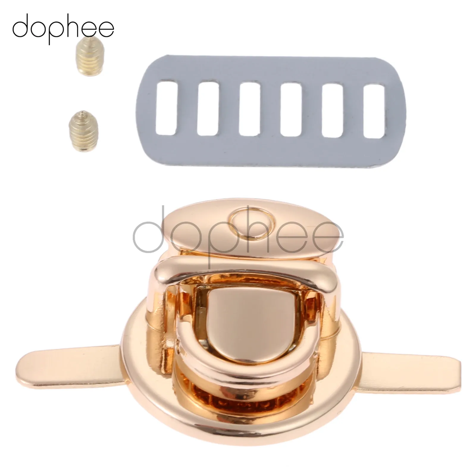 Dophee 1 комплект металлическая круглая форма застежка Поворотная Блокировка замка для DIY сумка-кошелек аппаратное кожевенное ремесло аксессуары 4 цвета