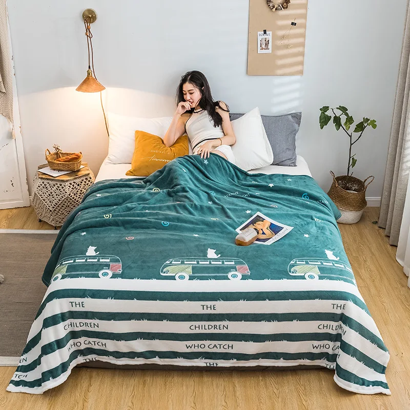 

Cartton Fleece Blanket Winter Warm Soft Flannel Blankets for Sofa Sofa Blanket Bed Cars Portable Home Decors