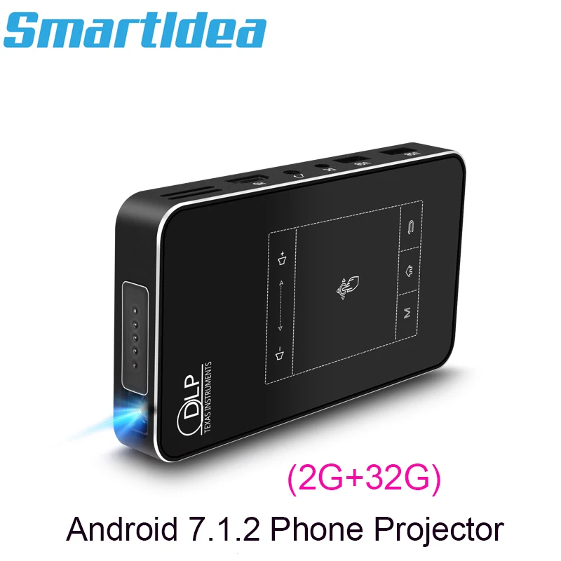 Смарт проектор Smartldea T18 (2 ГБ + 32 ГБ) Android 7.1.2 мини DLP с поддержкой AC3 HD 1080P