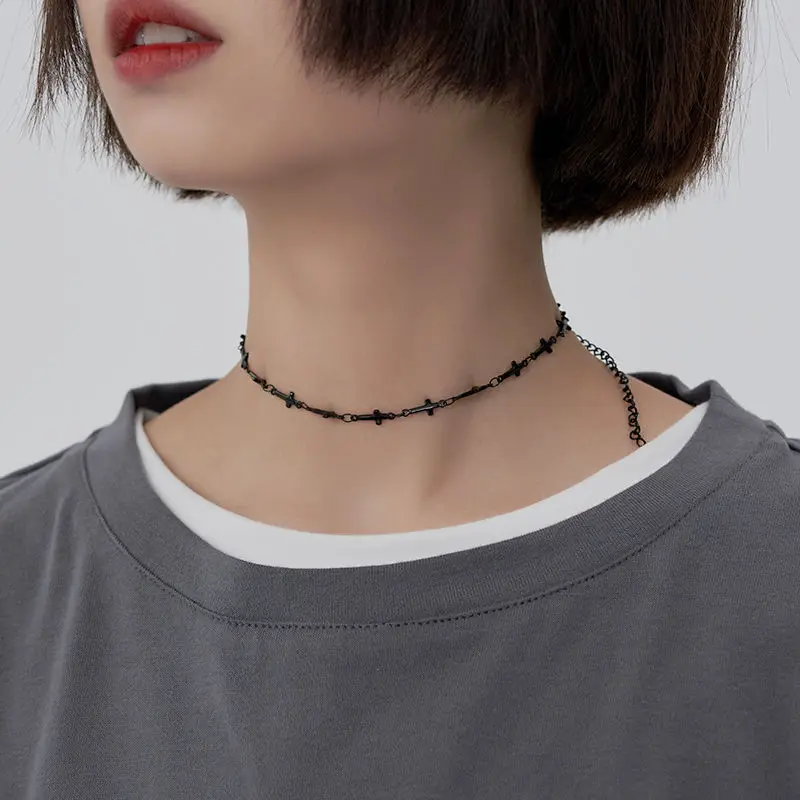 Women's Punk Graffiti Cross Necklace main image 1