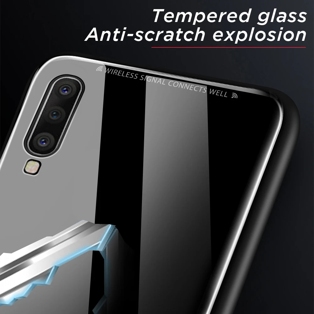 Одноцветный чехол из закаленного стекла для samsung Galaxy A10 A30 A40 A50 A60 A70 Белый Розовый стеклянный чехол на заднюю панель A 50 70 A505