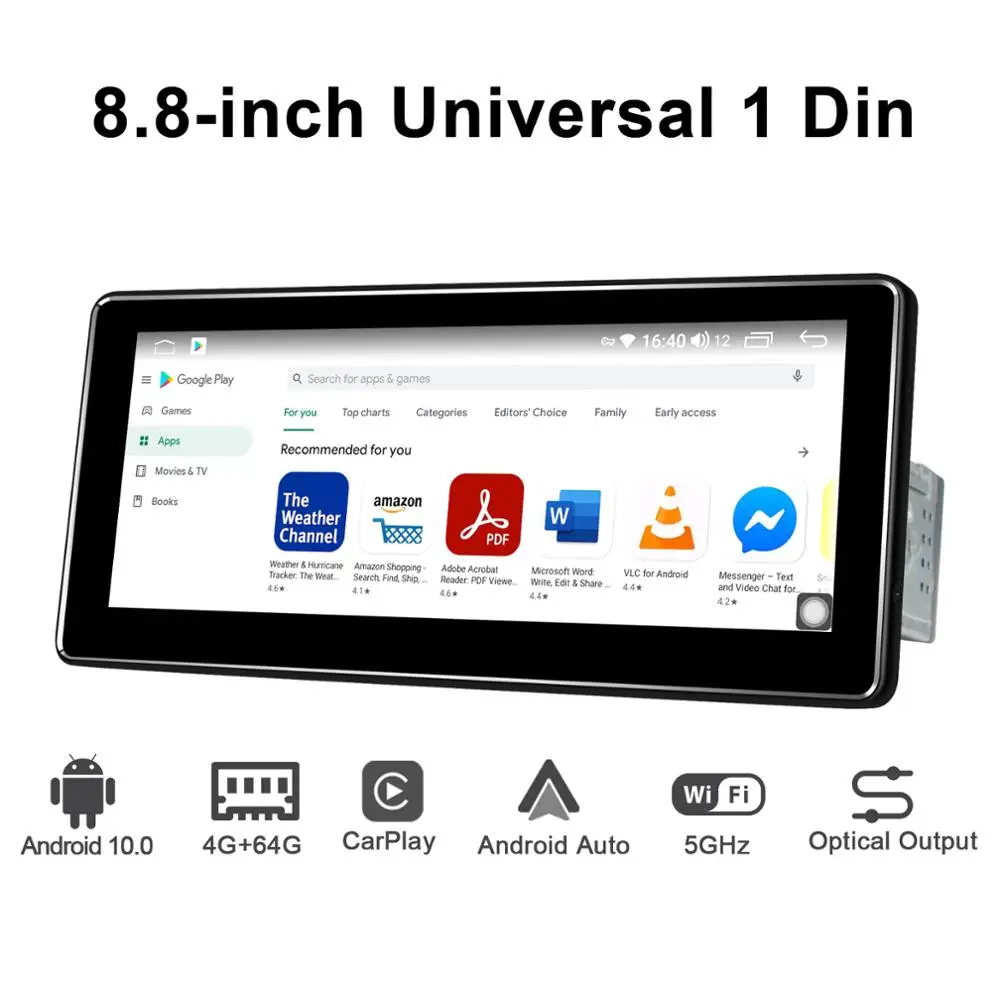 8 &quotAndroid 10 автомобильное радио Pantalla 1 Din 4 Гб 64 универсальное головное устройство