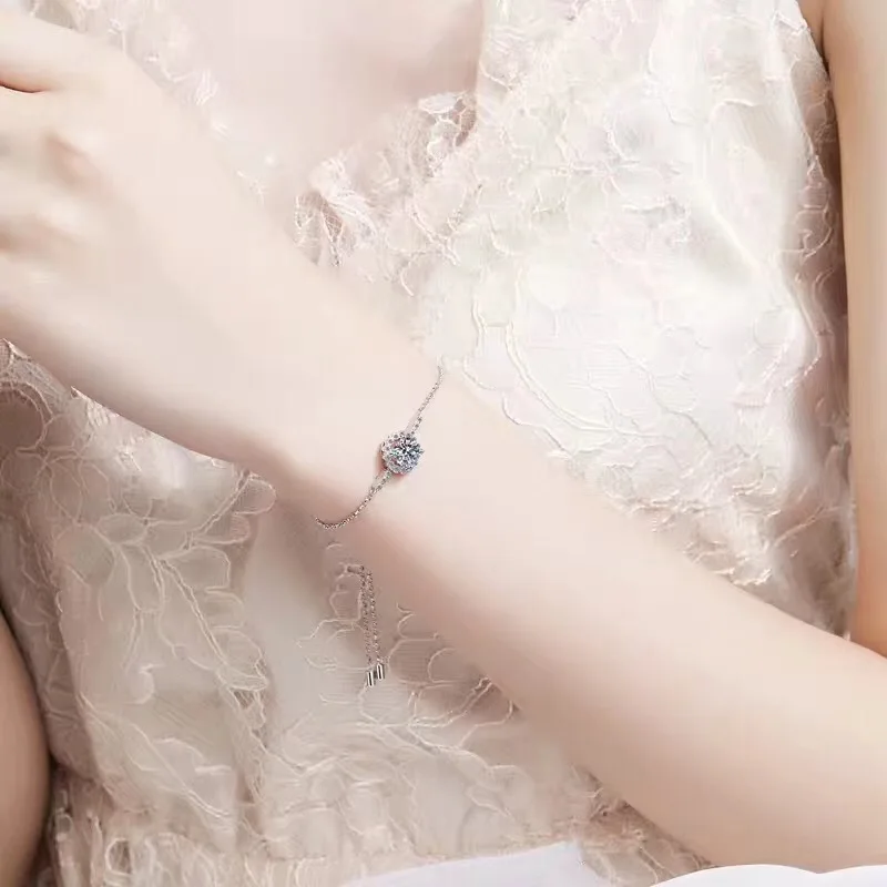 Moissanite D VVS женский браслет 925 чистый серебряный бриллиантовый браслет последний стиль горячая распродажа Акция
