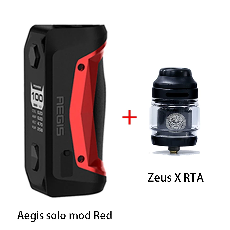 Geekvape Aegis solo Box Mod 100 Вт Vape мод от 18650 батарея Водонепроницаемая электронная сигарета с Zeus X RTA емкость 4,5 мл Vape tank