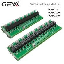 GEYA 16 Groups 1SPDT 1NC1NO Relay Module for AC DC 5V 12V 24V PLC Relay Board 12V 10A Electromagnetic Relay new original fx1s 30mr d plc 24v dc relay output base unit