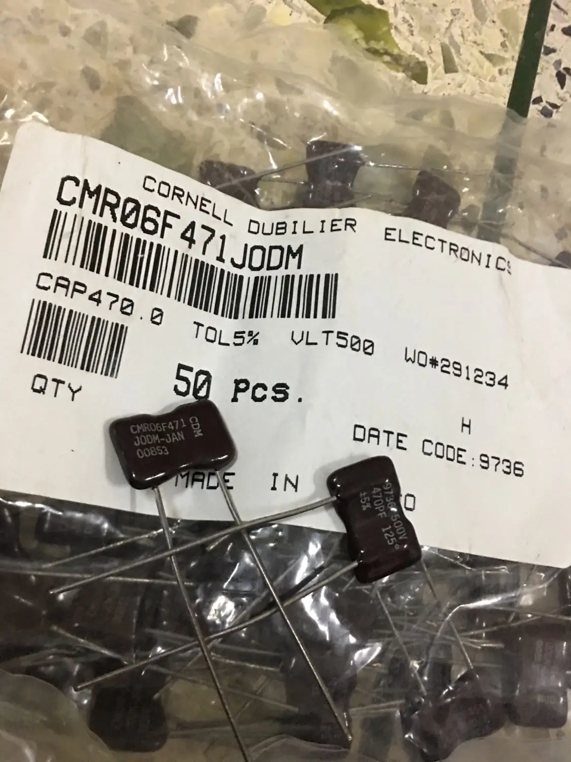 20 шт./50 шт. 500V471 500V 470PF US CDM Silver Mica JAN Grade 125C P = 10 мм Бесплатная доставка | Электронные