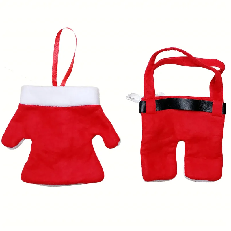 Tableware Cover Pockets Christmas Decorations Santa Claus Clothes Suit Cutlery Cover Dining Tableware Holder DIY Home Decor