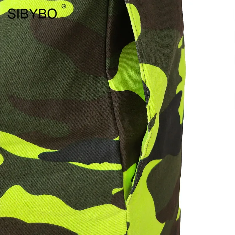 SIBYBO военный Модный хлопковый зимний Тренч, женское джинсовое длинное пальто с камуфляжным принтом, повседневные осенние женские топы