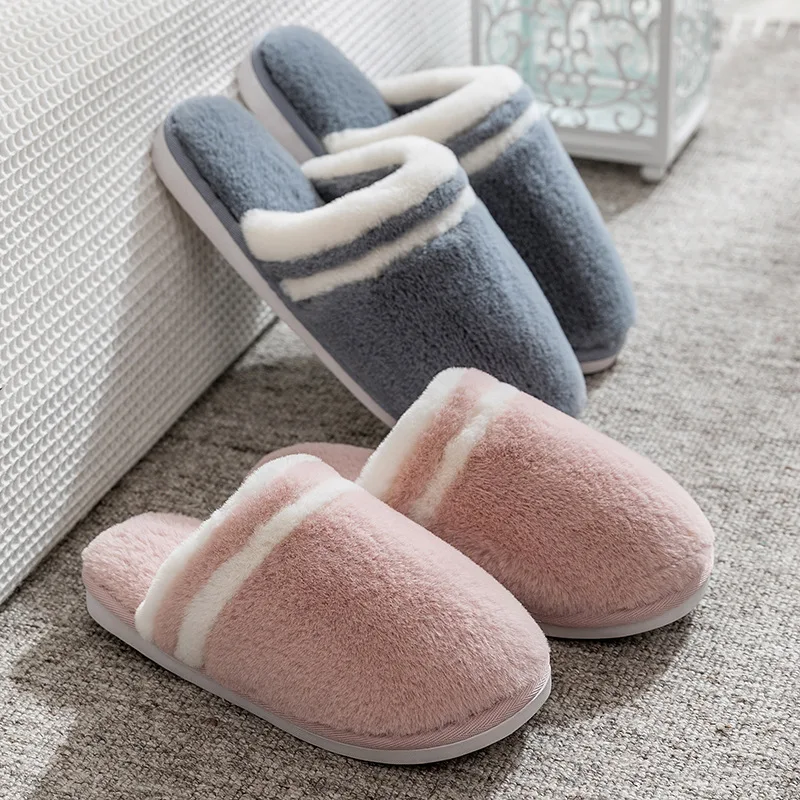 

Fin New winter cotton slippers female warm antiskid maomao sandals couples thick bottom