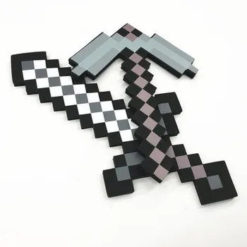 

4minecraftinglys design Size 45cm Blue Diamond Sword Soft EVA foam toys sword Gray Pickaxe For Children children toys foam sheet