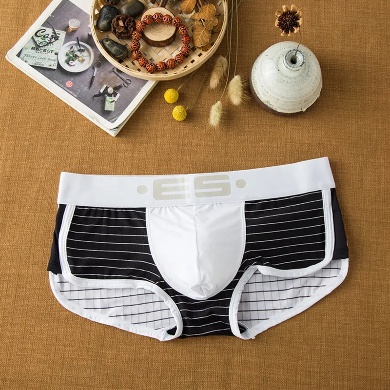 

PUIMENTIUA Shorts Mens Brief Underwear 2020 New Cotton Pacthwork Underpants Sexy Briefs Shorts Men Underwear Plus Size M-XL