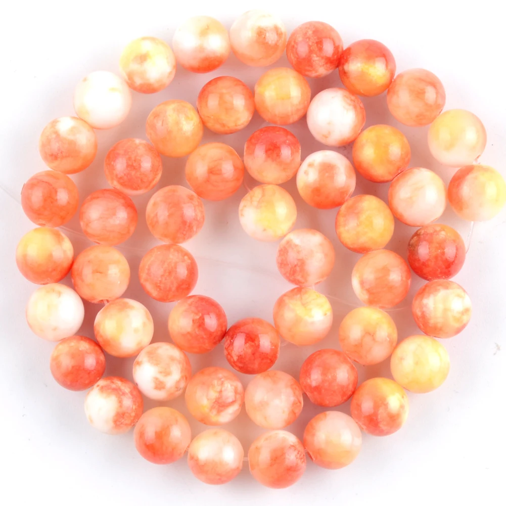 Natürliche Orange Persische Jade Stein Perlen Runde Lose Spacer Perlen Für Schmuck Machen 6/8/10mm DIY armband Halskette – Detail 8