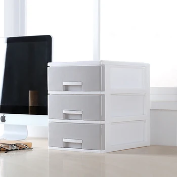 

Creative Plastic Storage Drawer Desk Storage Drawer Box Organizer Sundries Cosmetics Container Home Office Case Accessories