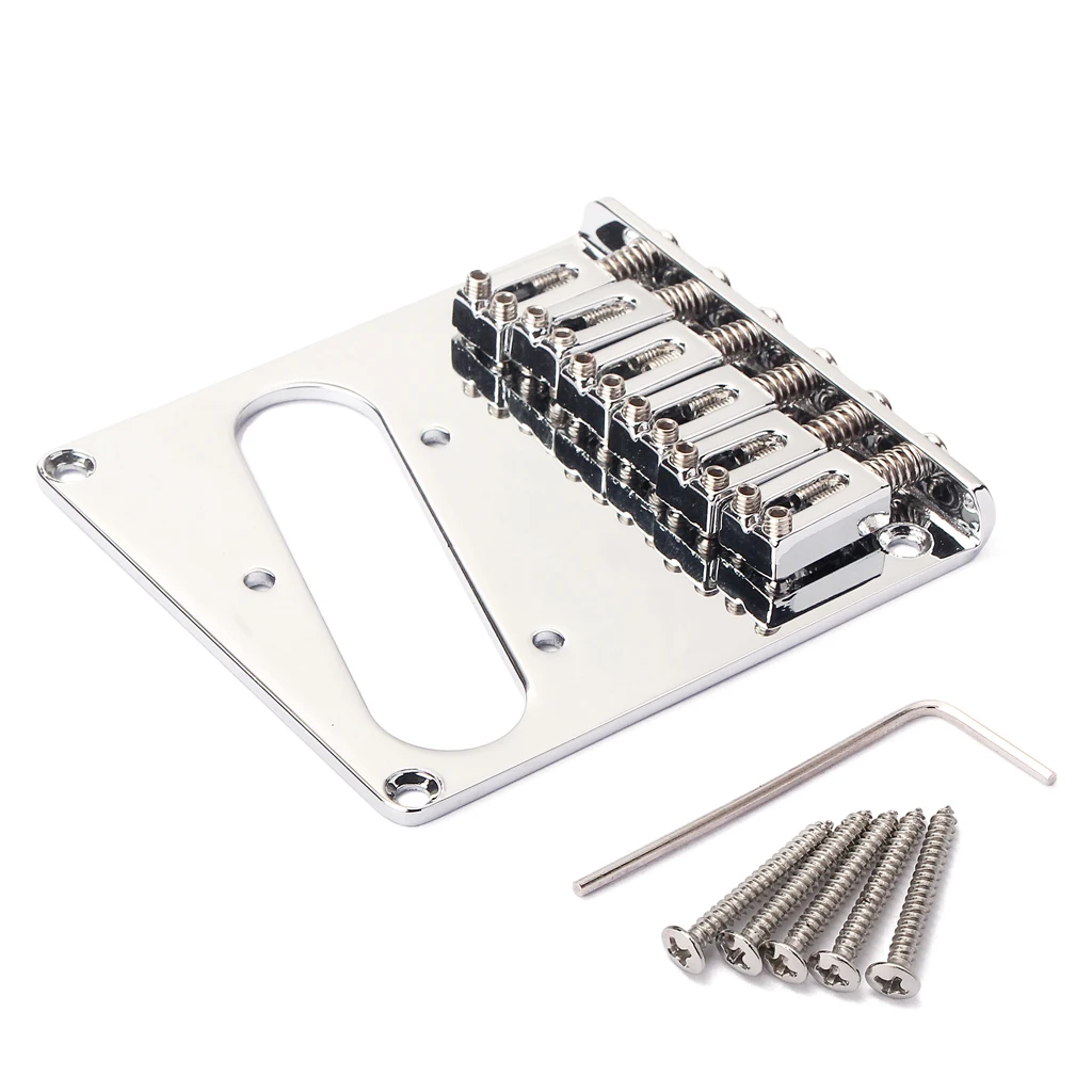 6 Strings Electric Bass Bridge W/ Screws Wrench Bridge Set Accessories