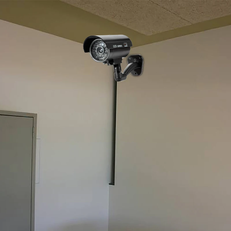 Муляж Камеры Пули Водонепроницаемый обеспечение безопасности в помещении наружное камеры скрытого наблюдения с мигающим красным светодиодный домашний предохранитель