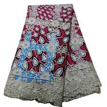 Высококачественная кружевная ткань восковой шнур кружевная ткань Африканская кружевная ткань восковой шнур кружева для женщин Свадебное платье 82914