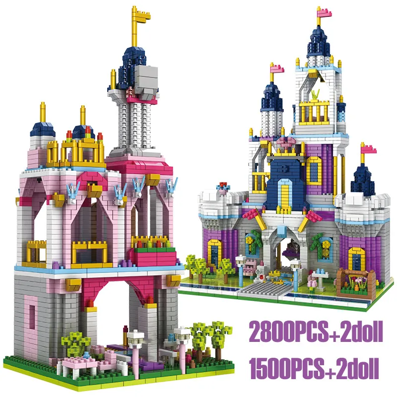 LOZ Friends архитектура большой замок сад принцесса сказочный замок 3D модель DIY Алмаз Мини Строительные блоки игрушки для девочек