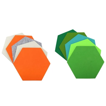 

10Pcs Hexagon Felt Board Hexagonal Felt Wall Sticker Multifunction 3D Decorative Home Message Board Self-Adhesive Kids Room Base