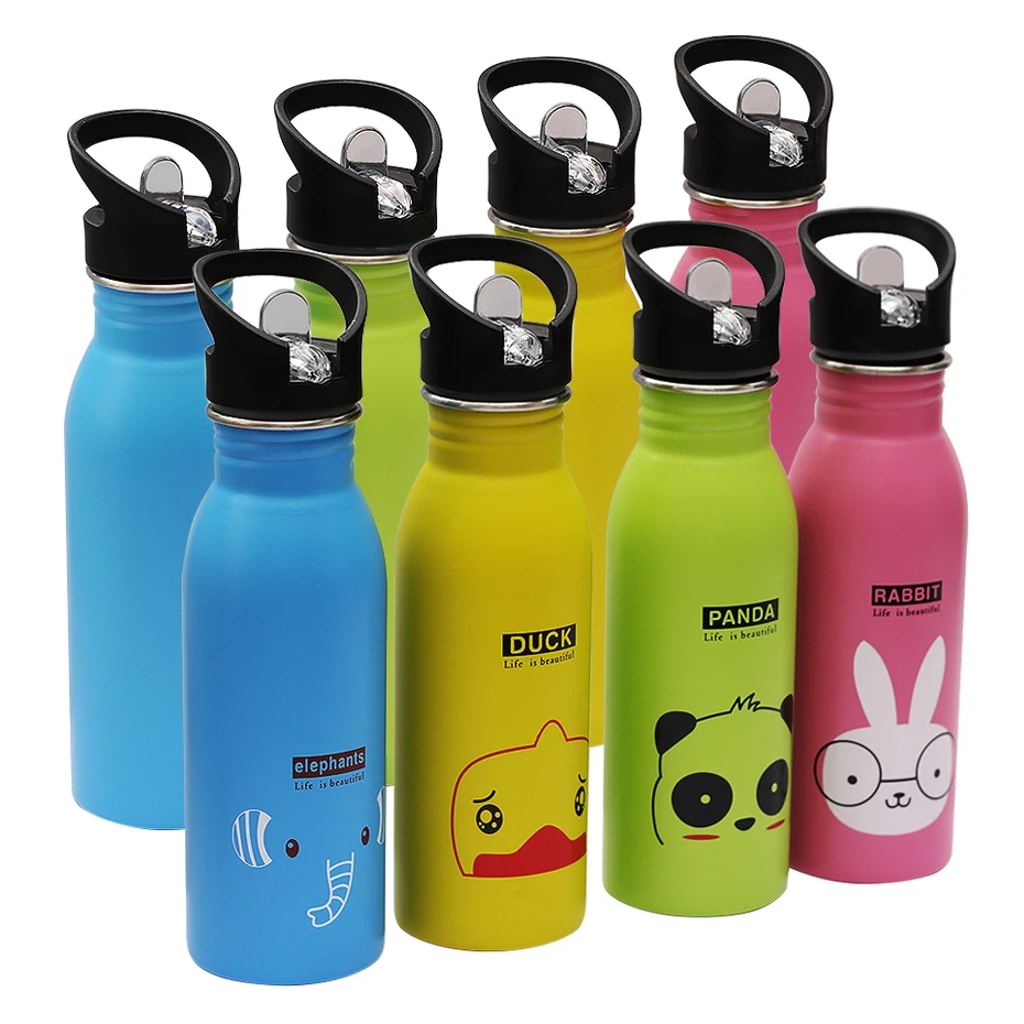 

Portable Stainless Steel Cute Animal Pattern Cup Outdoor Sports Bottle Travel Camping Cold Water Bottle Kids Water Bottle