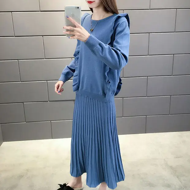 Blusas De Inverno Feminina, джемпер из лайкры, компьютерный трикотажный пуловер, 9466, настоящая фотография, Осень-зима, свитер из двух частей 70