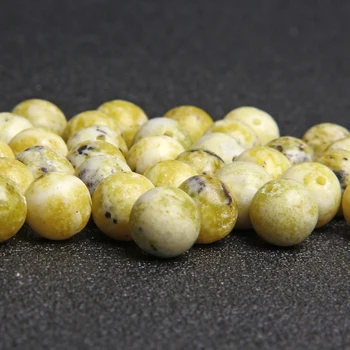 

Natural Yellow Turquoises Stone Beads 4/6/8/10/12mm Round Loose Gem Stone Beads for Jewelry Making DIY Bracelet Necklace