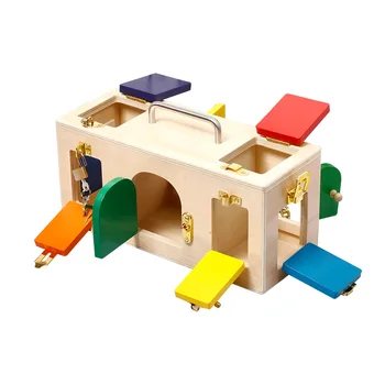 

Wooden Practical Little Lock Box Baby Early Education Puzzle Unlock Toys Kindergarten Intelligence Teaching Tool Montessori Toys